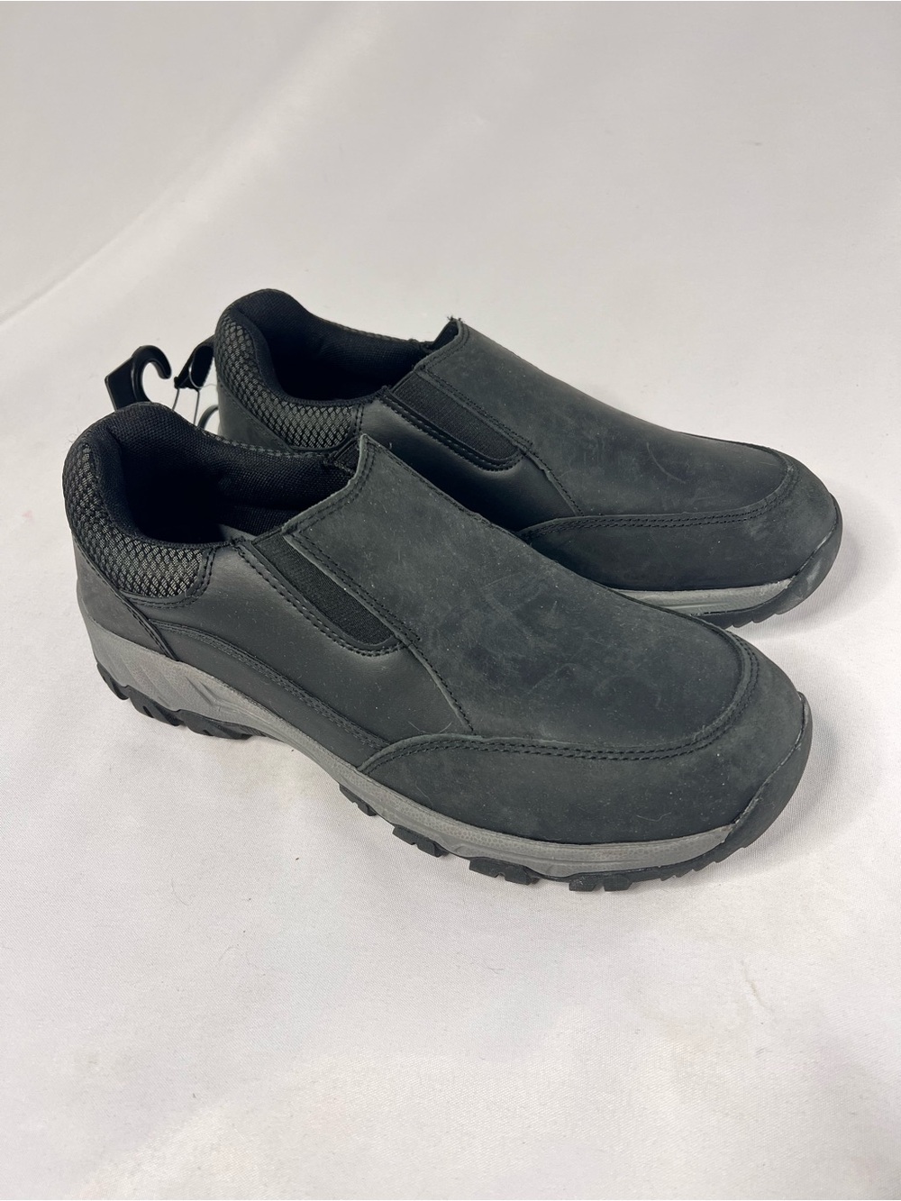 NWT George TRENT Men's Genuine Leather Slip-On Shoes Black Size 9.5 Memory Foam - Picture 2 of 8